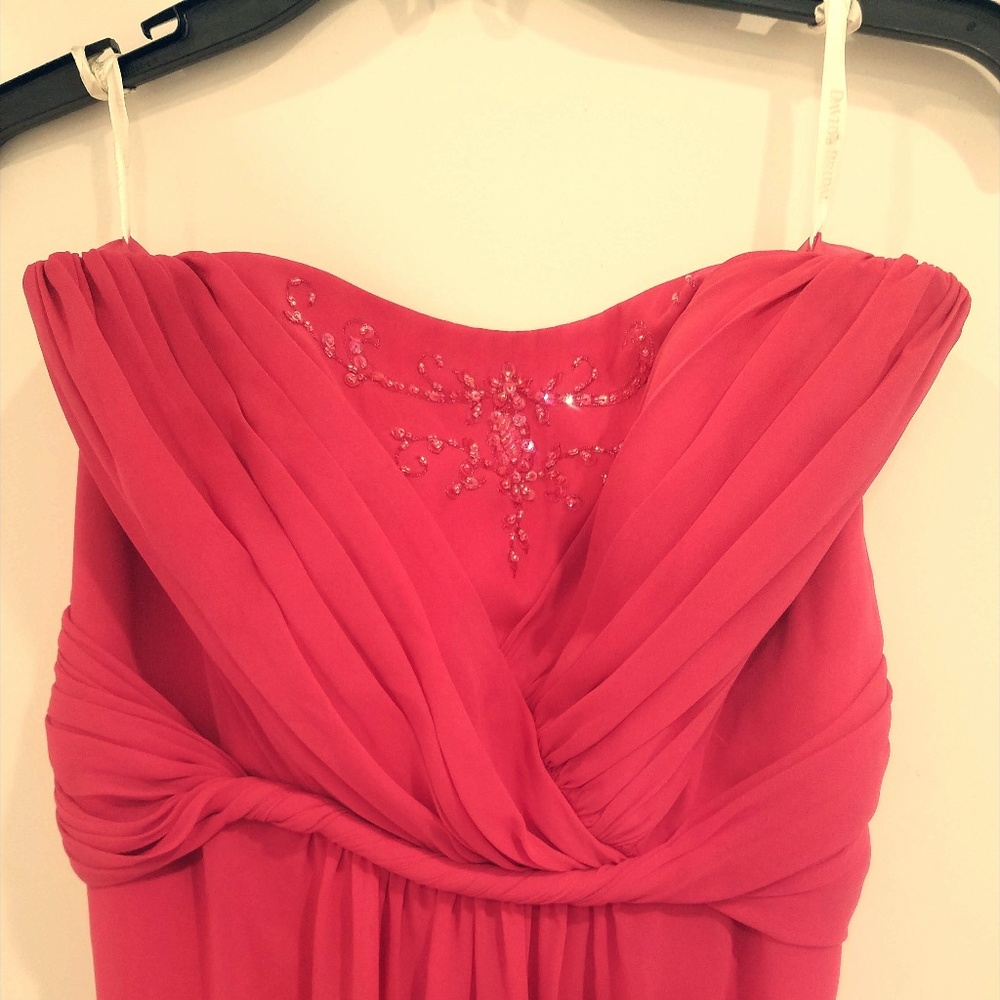 David's Bridal Pink Strapless Dress